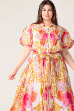 Load image into Gallery viewer, MAKING IT RIGHT IVORY FLORAL WOVEN MIDI DRESS