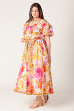 Load image into Gallery viewer, MAKING IT RIGHT IVORY FLORAL WOVEN MIDI DRESS