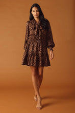 Load image into Gallery viewer, OPEN PATH ALMOND WOVEN MINI DRESS