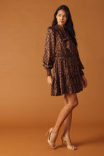 Load image into Gallery viewer, OPEN PATH ALMOND WOVEN MINI DRESS