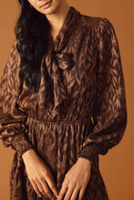 Load image into Gallery viewer, OPEN PATH ALMOND WOVEN MINI DRESS