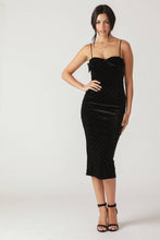 Load image into Gallery viewer, SECRET GARDEN GLOW VELVET MIDI DRESS