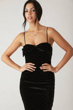 Load image into Gallery viewer, SECRET GARDEN GLOW VELVET MIDI DRESS