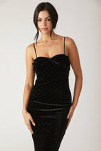 Load image into Gallery viewer, SECRET GARDEN GLOW VELVET MIDI DRESS