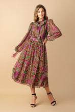 Load image into Gallery viewer, DRIFTING THOUGHTS WOVEN MIDI DRESS