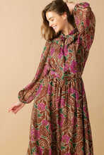 Load image into Gallery viewer, DRIFTING THOUGHTS WOVEN MIDI DRESS