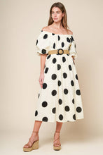 Load image into Gallery viewer, HUMMINGBIRD'S HAVEN OFF WHITE WOVEN MIDI DRESS