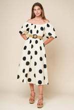 Load image into Gallery viewer, HUMMINGBIRD'S HAVEN OFF WHITE WOVEN MIDI DRESS