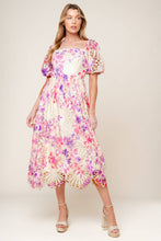 Load image into Gallery viewer, EPITOME OF ALLURE FLORAL WOVEN MIDI DRESS