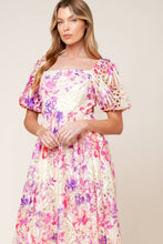 Load image into Gallery viewer, EPITOME OF ALLURE FLORAL WOVEN MIDI DRESS