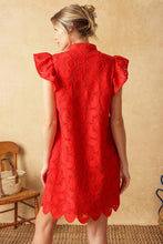 Load image into Gallery viewer, FLEETING WHISPERS LACE WOVEN MINI DRESS
