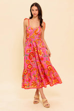 Load image into Gallery viewer, GARDEN GATHERING PINK WOVEN MIDI DRESS