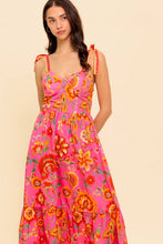 Load image into Gallery viewer, GARDEN GATHERING PINK WOVEN MIDI DRESS