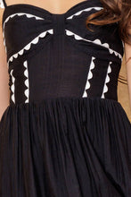 Load image into Gallery viewer, LOVELY DARLING BLACK WOVEN MIDI DRESS