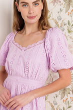 Load image into Gallery viewer, MIDNIGHT MIRAGE GOWN WOVEN EYELET MINI DRESS