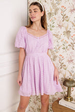 Load image into Gallery viewer, MIDNIGHT MIRAGE GOWN WOVEN EYELET MINI DRESS