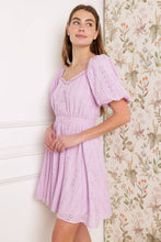 Load image into Gallery viewer, MIDNIGHT MIRAGE GOWN WOVEN EYELET MINI DRESS