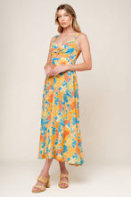 Load image into Gallery viewer, TWIRL ME BLUE WOVEN MIDI DRESS