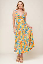 Load image into Gallery viewer, TWIRL ME BLUE WOVEN MIDI DRESS