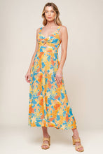 Load image into Gallery viewer, TWIRL ME BLUE WOVEN MIDI DRESS