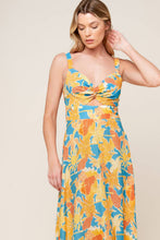 Load image into Gallery viewer, TWIRL ME BLUE WOVEN MIDI DRESS