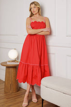Load image into Gallery viewer, RUSTIC DREAM RED WOVEN MIDI DRESS