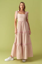 Load image into Gallery viewer, IMAGINE THAT GREEN PINK PLAID MIDI DRESS
