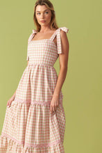 Load image into Gallery viewer, IMAGINE THAT GREEN PINK PLAID MIDI DRESS