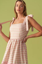 Load image into Gallery viewer, IMAGINE THAT GREEN PINK PLAID MIDI DRESS