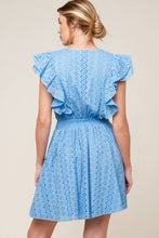 Load image into Gallery viewer, KEEP ME CLOSE POWDER BLUE WOVEN MINI DRESS