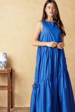 Load image into Gallery viewer, LITTLE MOMENTS BLUE WOVEN MIDI DRESS