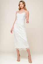 Load image into Gallery viewer, THE JOSEPHINE OFF WHITE WOVEN MIDI DRESS