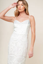 Load image into Gallery viewer, THE JOSEPHINE OFF WHITE WOVEN MIDI DRESS