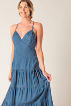 Load image into Gallery viewer, SUNDAY BEST CHAMBRAY MIDI DRESS