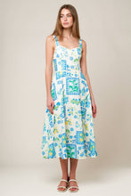 Load image into Gallery viewer, ON THE MOVE BLUE WOVEN MIDI DRESS