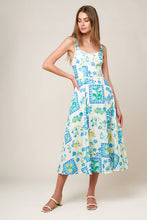 Load image into Gallery viewer, ON THE MOVE BLUE WOVEN MIDI DRESS
