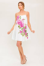 Load image into Gallery viewer, GARDEN WHISPERS PINK FLORAL WOVEN MINI DRESS