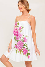 Load image into Gallery viewer, GARDEN WHISPERS PINK FLORAL WOVEN MINI DRESS