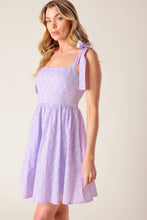 Load image into Gallery viewer, NIGHT TO REMEMBER LAVENDER WOVEN MINI DRESS