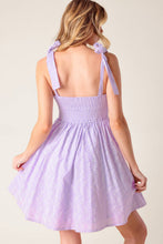 Load image into Gallery viewer, NIGHT TO REMEMBER LAVENDER WOVEN MINI DRESS