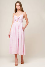 Load image into Gallery viewer, ALONG THE SHORE PINK WOVEN MIDI DRESS