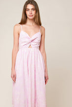 Load image into Gallery viewer, ALONG THE SHORE PINK WOVEN MIDI DRESS