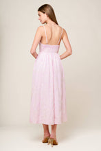 Load image into Gallery viewer, ALONG THE SHORE PINK WOVEN MIDI DRESS