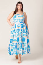 Load image into Gallery viewer, FLOWER GIRL BLUE WOVEN MIDI DRESS