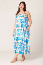 Load image into Gallery viewer, FLOWER GIRL BLUE WOVEN MIDI DRESS