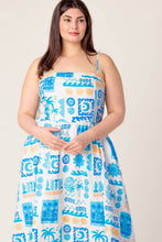 Load image into Gallery viewer, FLOWER GIRL BLUE WOVEN MIDI DRESS