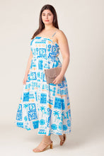 Load image into Gallery viewer, FLOWER GIRL BLUE WOVEN MIDI DRESS