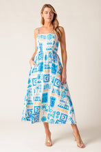 Load image into Gallery viewer, FLOWER GIRL BLUE WOVEN MIDI DRESS