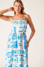 Load image into Gallery viewer, FLOWER GIRL BLUE WOVEN MIDI DRESS