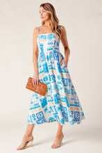 Load image into Gallery viewer, FLOWER GIRL BLUE WOVEN MIDI DRESS